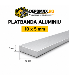 Platbanda aluminiu 10 x 5 mm, 6 metri (EN-AW 6060)
